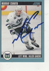 MURRAY CRAVEN FIRMADO 1992 PUNTUACIÓN #18 - HARTFORD WHALERS - Imagen 1 de 1