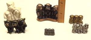 Vintage Wise Monkeys Speak Hear See No Evil Figurines Lot of 6 - Picture 1 of 6