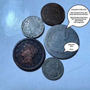 CULLISHLY COOL Obsolete U.S. Coins: 1853 O Seated Lib Half & Cull Pals COBM-1846