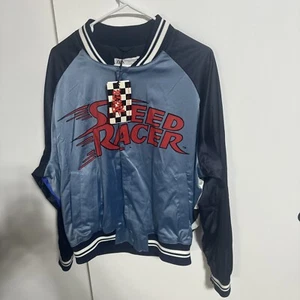 ZARA SPEED RACER TATSUNOKO PRODUCTION GRAPHIC BOMBER VARSITY JACKET MEN L/XL NWT - Picture 1 of 5