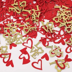 200 Pcs Red Heart Paper Confetti Love Confetti for Valentine's Day Wedding Ba... - Picture 1 of 7