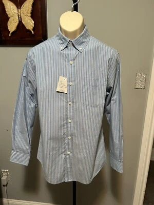 CAMISA DE VESTIR CROFT & BARROW AZUL A RAYAS CON BOTONES MANGA LARGA PEQUEÑA NUEVA CON ETIQUETAS Foto 1 de 4