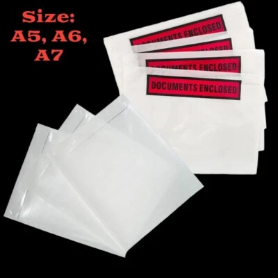 Document Enclosed Wallet Pouches Clear Self-Adhesive Envelopes A7 A6 A5 - Image 1 of 3