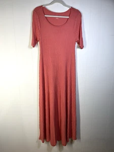Soft Surroundings Santiago Maxi Textured Ribbed Dress Size Medium Rose New - Picture 1 of 10