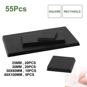 55pcs Evemodel Mixed Square Rectangle Bases for Table Game Wargames MB10M - Picture 1 of 6