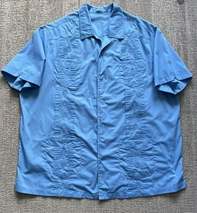 KS Island Hawaiian Tropical Casual Short Sleeve Men’s 2XL Big Tall Blue Shirt - Picture 1 of 7