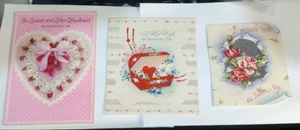 Lote de 3 tarjetas de San Valentín de colección usadas hermana esposo esposa madre - Imagen 1 de 7