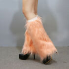 Women Faux Fur Leg Warmers Boots Socks Fluffies Boot Cover Warming Foot Sleeve~