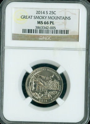 2014 S Great Smoky Mountains Quarter NGC MS66 PL  . - Image 1 of 2