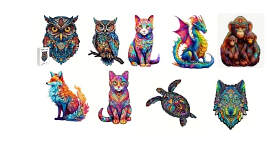 Holzpuzzle Tiere Puzzle A3 Lernspielze Erwachsene Kinder  ca. 220 -240 Teile - Bild 1 von 4