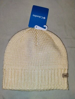Columbia Cascade Peak II Knit Winter Beanie Fleece Lined Rim Beige OSFM NWT  - Image 1 of 3