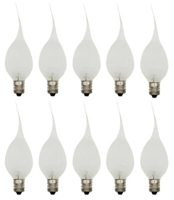 10 Silicone Dipped Light Bulbs, 7 watt, For Electric Candles, Chandelier Lamps - Image 1 of 4