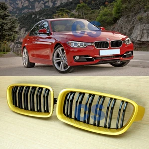 Fit BMW F30 F31 2012-2018 M3 Type Golden Metallic Shiny Black Front Hood Grille - Bild 1 von 6