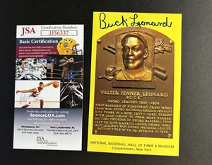 Buck Leonard Homestead Grays Negro Leagues signierte HOF Postkarte Auto JSA 02 - Bild 1 von 2