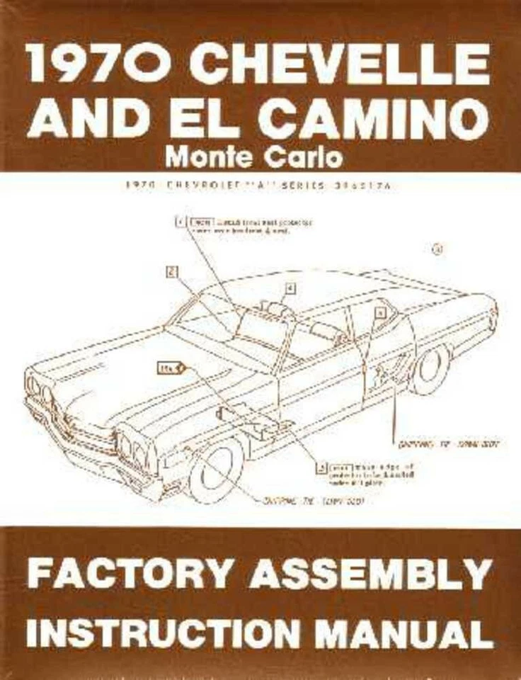 1970 Chevrolet Chevelle El Camino Assembly Manual Book Instructions Illustration - Image 1 of 1