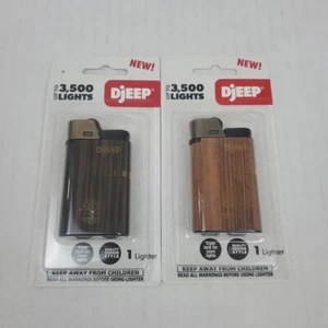 DJEEP BIC Pocket Lighters Triple Tank Wood Grain Color Pack Of 2 NEW Camping - Picture 1 of 6