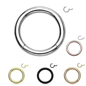 Multicolor Surgical Steel Double Stack Hoop Clicker Nose Ear Hinged Tragus Ring - Picture 1 of 20