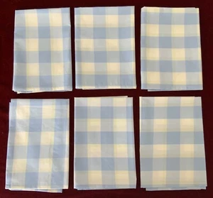 NEW 100% COTTON TEA DINNER LUNCH NAPKINS SET of 6 Handmade 18" X 17.5" Gingham - Picture 1 of 8