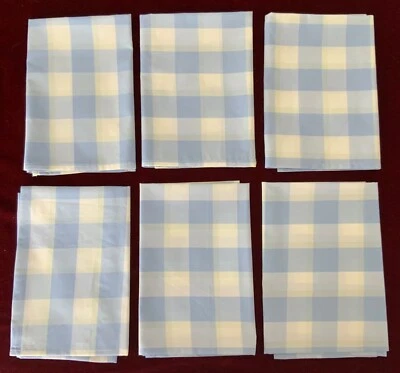 NEW 100% COTTON TEA DINNER LUNCH NAPKINS SET of 6 Handmade 18" X 17.5" Gingham - Image 1 of 4