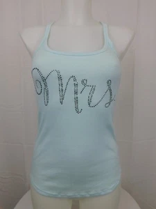 Betsey Johnson Rhinestone Bridal Shower-Wedding Day-Honeymoon Tank Top XS #4979 - Picture 1 of 10