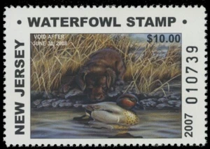 2007 New Jersey Non-resident State Duck Stamp Mint Never Hinged. Original Gum - Picture 1 of 1