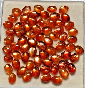 Pietra solare naturale, pietra solare liscia lucida fatta a mano, forma ovale 5X7 mm - Foto 1 di 20
