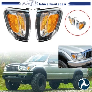 Left+Right Turn Light For Toyota Tacoma 2001-04 Corner Light Plating Frame Clear - Picture 1 of 17