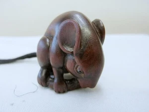 Vintage Wooden NETSUKE hand carved Okimono statue from Japanese Antique - Picture 1 of 6