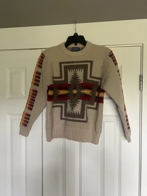 Vintage 70s PENDLETON Chief Joseph Harding Aztec Southwestern Sweater size Small - Image 1 of 4