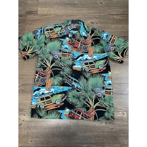 VINTAGE Big Brother Herren Hemd Gr. L blau Aloha Hawaii Chevrolet Malibu 90er - Bild 1 von 8