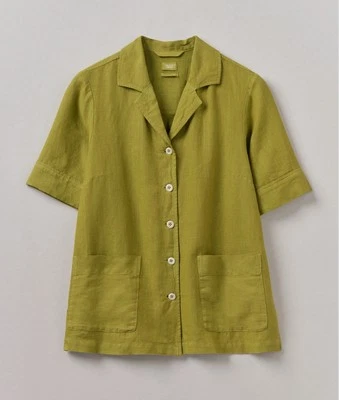 Toast Linen Boxy Blouse - Golden Olive-XS-BNWT - Image 1 of 4
