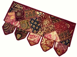 38" Vintage bestickt Patchwork Topper Baumwolle Handarbeit Türbehang Toran - Bild 1 von 8