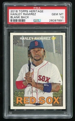 2016 Topps Heritage Blank Back Variation SSP Hanley Ramirez #45 PSA 10 POP 1 - Image 1 of 2
