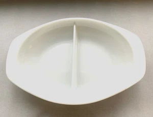 VINTAGE PYREX 1083 WEISS MILCHGLAS GETEILT OVAL 1,5 QT BACKFORM SERVIERSCHALE - Bild 1 von 5