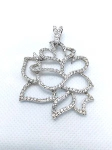 Splendido grande ciondolo in argento sterling 925 con pietre scintillanti - Foto 1 di 15