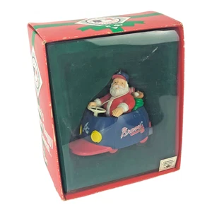 Vtg MLB Atlanta Braves Christmas Ornament | Santa's Bullpen Buggy | Baseball Cap - Picture 1 of 5