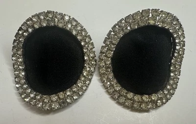 Pinzas para zapatos vintage plateadas negras y estrás Foto 1 de 4