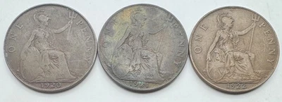 1920 - 1922 Great Britain One Penny - UK Coins - 1 Penny  - British - England - Image 1 of 4