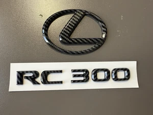 Carbon Fiber Emblem Logo Trunk Badge Lexus RC300 2016 2017 2018 2019 2020 2021 - Picture 1 of 19