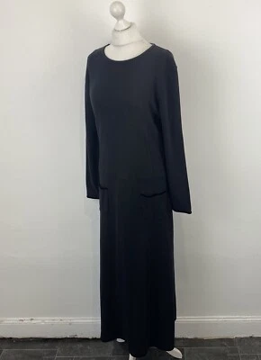 Vintage Laura Ashley Black Maxi Dress With Pockets Cotton Size Small Women’s - Image 1 of 4