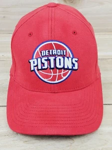 Detroit Pistons Hat Cap Flex Fit Adidas NBA Basketball Red Patch Logo Spellout - Picture 1 of 8