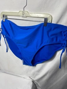 New Time and Tru Swimwear Bottoms Size 3XL 16 18 Blue Lace Up Sides Mid Rise - Picture 1 of 2