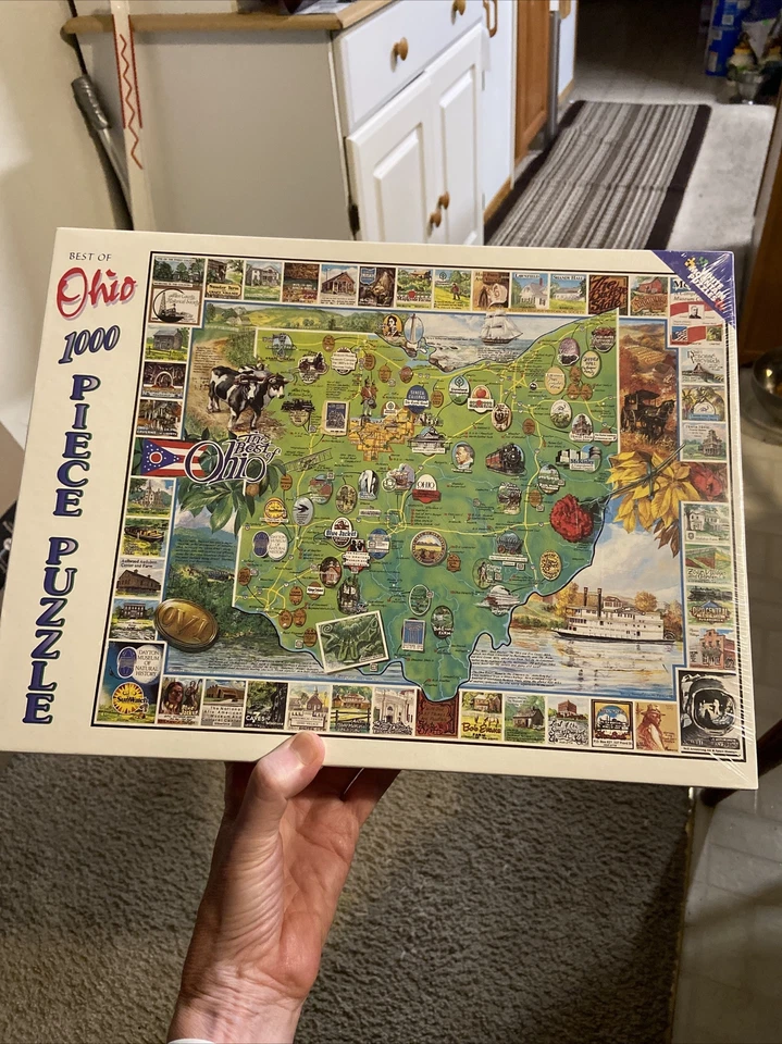 White Mountain The Best of Ohio 1000 PC Jigsaw Puzzle Buckeyes 1993 Complete