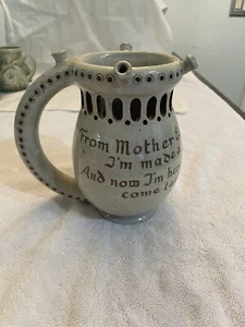 Puzzle Jug Vintage Original W. Geisler Pottery W/ Verse - Picture 1 of 4