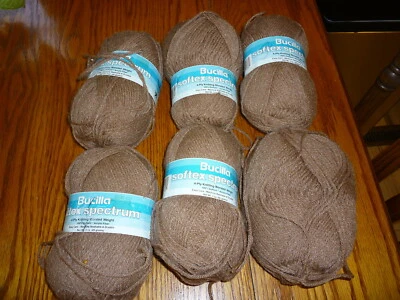 6 Skeins - Bucilla Softex Spectrum - Heather Taupe - Nice Yarn! - Image 1 of 4