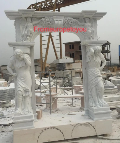 HAND CARVED MARBLE ATLAS MAN OF THE MOUNTAIN MONUMENTAL ENTRYWAY - JX1010 Cover