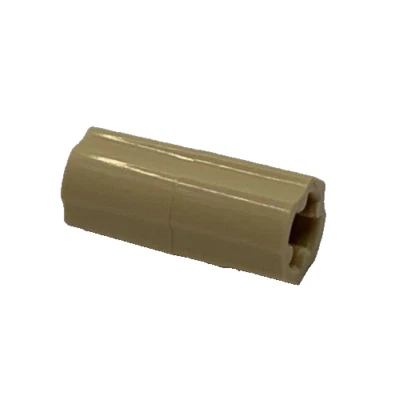 Lego 6538c Tan Technic Axle Connector 2L Smooth With X Hole + Orientation - Image 1 of 4