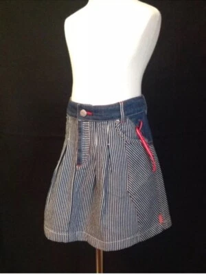Falda Piratas Oilily Niñas Denim Rayas 104 (4-5) NUEVA Foto 1 de 4