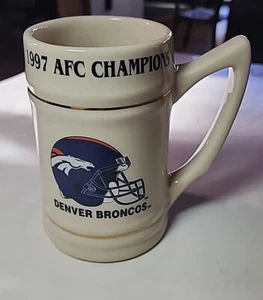Vintage Denver Broncos 1997 AFC Champions Beer Stein Mug Super Bowl 32 XXXII NEW - Picture 1 of 6