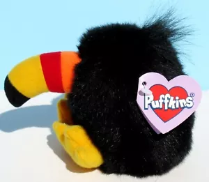 Peluche Puffkins Tiki the Toucan Bird 4,5" Beanbag de Swibco DOB: 3-30-98 - NUEVO - Imagen 1 de 7